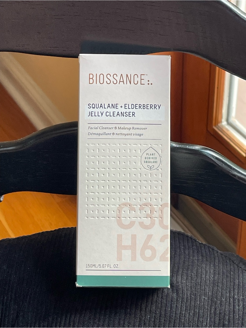 Biossance White Box Cleanser with Teal-Green Accent